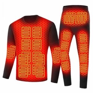 Men Heated Thermal Underwear Set Men's 5XL USB Electric Heating Winter Long John